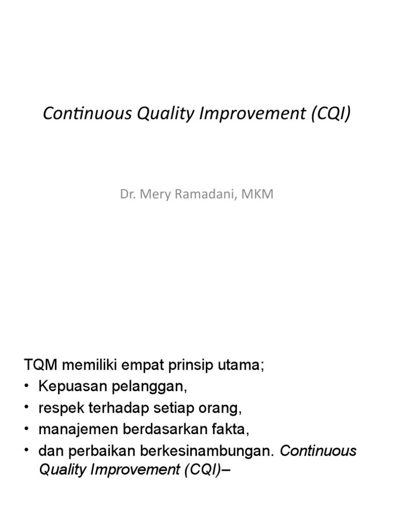 Continuous Quality Improvement (CQI) | PDF