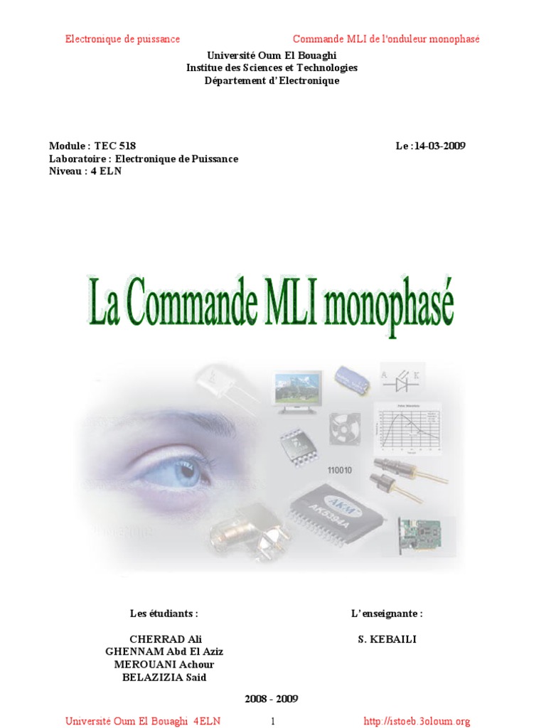 Commande MLI de l'Onduleur Monophasé | PDF | Générateur électrique ...
