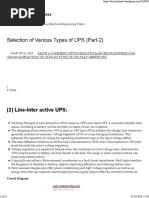 Selection of Various Types of UPS (Part-2) : (2) Line-Inter Active UPS