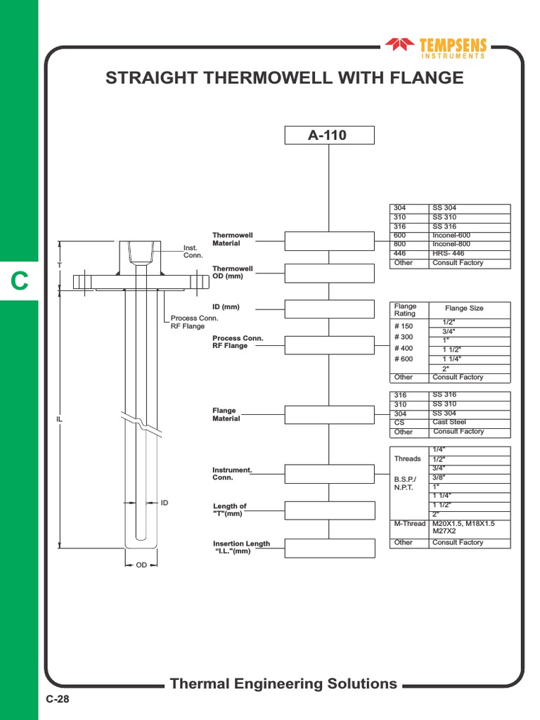 Thermowell With Flange PDF Building Materials Mechanical Engineering