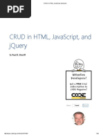 CRUD in HTML, Javascript and Jquery