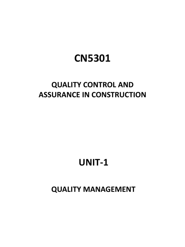 Quality Control and Assurance in Construction | PDF | Quality Assurance ...
