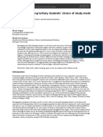 Factors Influencing Tertiary Students' Choice of Study Mode: Matthew Bailey