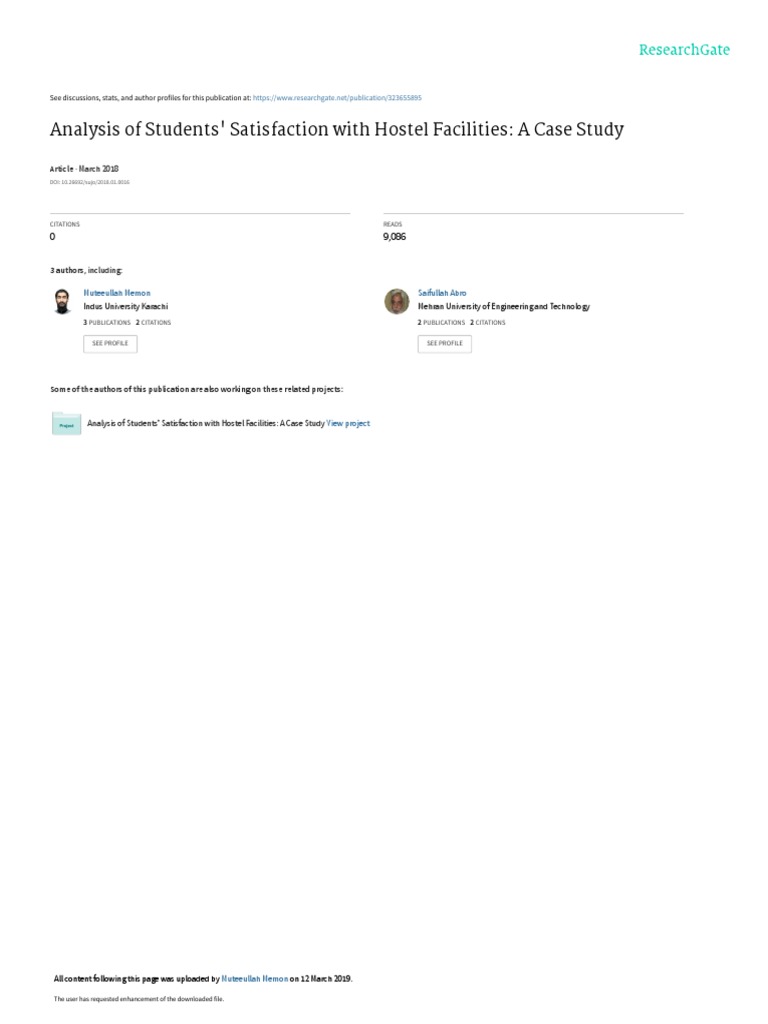 Hostel Life and Student Satisfaction Analysis | PDF | Regression ...