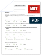 Research Study On Team Effectiveness: Name-Company - Designation - Contact No.