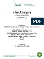 Film Analysis: in Health Care Ethics (NR-NUR127)