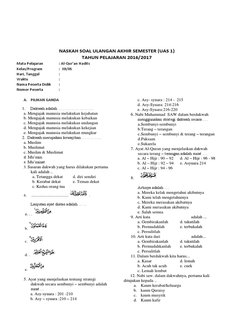 Soal Uas 1 Sma 2016 Docx