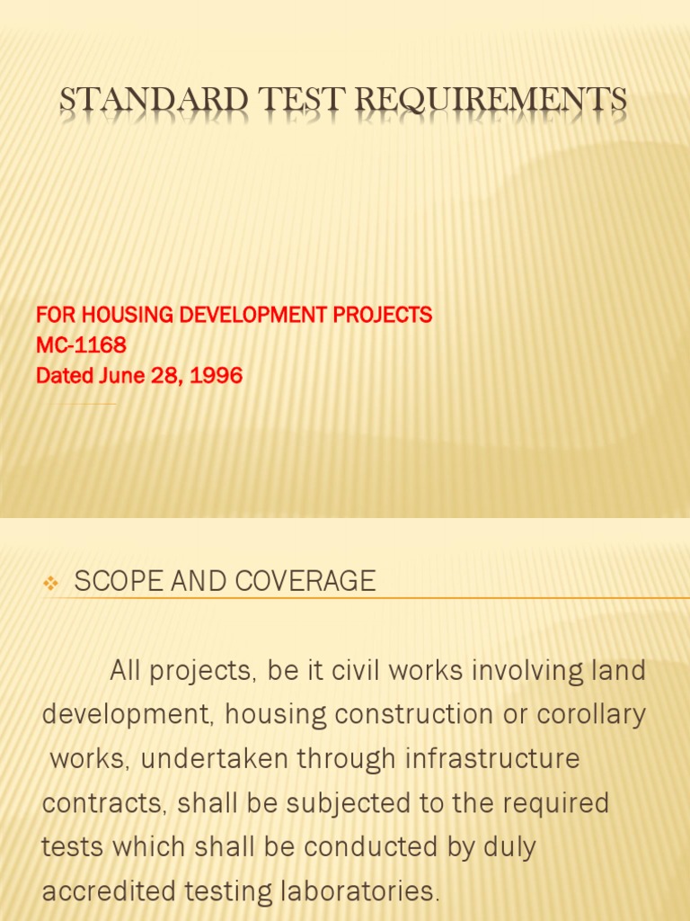 Standard Test Requirements PDF Construction Aggregate Concrete