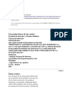 Universidad Mayor de San Andrés Facultad de Derecho y Ciencias Políticas Carrera de Derecho PDF