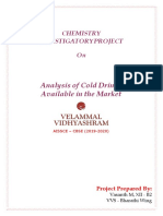 Analysis of Cold Drinks Available in The Market: Chemistry Investigatory Project On