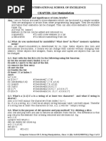 Vision International School of Excellence Class: 11 CHAPTER-: List Manipulation