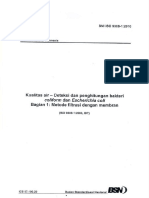 SNI ISO 9308-1:2010 Kualitas Air - Deteksi Dan Penghitungan Bakteri Coliform Dan Escherichia Coli Bagian 1: Metode Filtrasi Dengan Membran
