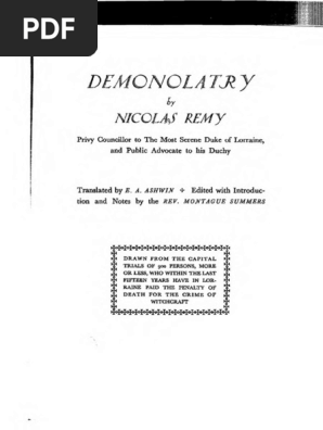 Demonolatry Pdf Religious Behaviour And Experience Mythology
