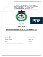 Parallel Imports in Trademark Law: A Study of the Principle of Exhaustion