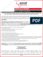 Expression of Interest: TENDER No. AMREF/31/10/2019/006