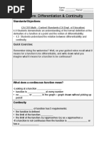 Guided Notes - Differenibility and Continuity PDF