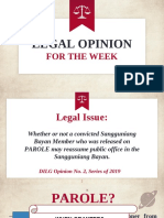 Legal Opinion: For The Week