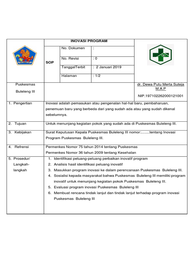 Inovasi Program Puskesmas Buleleng III | PDF