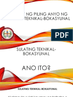 Pagsulat NG Piling Anyo NG Sulating Teknikal-Bokasyunal