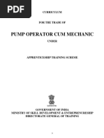 Pump Operator Cum Mechanic: Curriculum