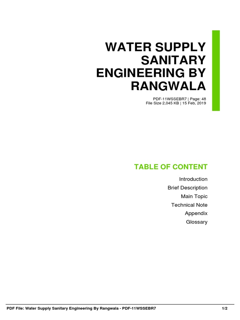 WATER SUPPLY AND SANITARY ENGINEERING BY RANGWALA PDF DOWNLOAD intelligence overview