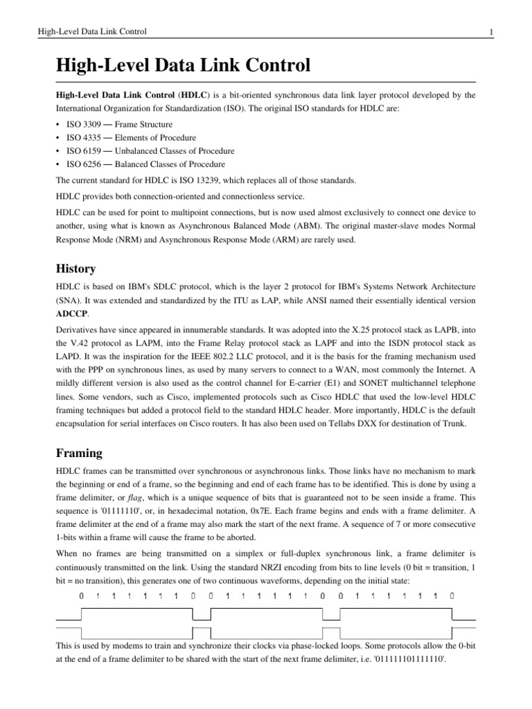 Data Link Control Protocol PDF Computer Architecture Standards