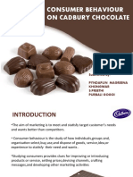 Consumer Behaviour On Cadbury Chocolate: Submitted By: Pyndaplin Magreena Khongwar S.Preethi Purbali Gogoi