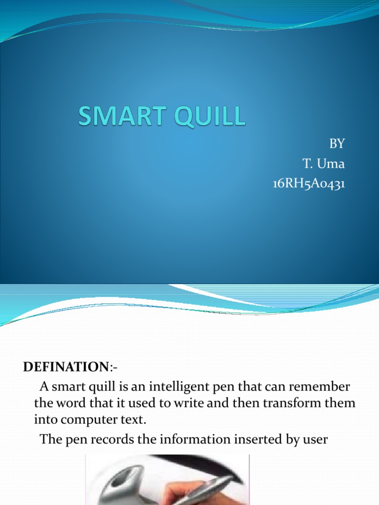 Smart Quill PDF Accelerometer Computer Hardware