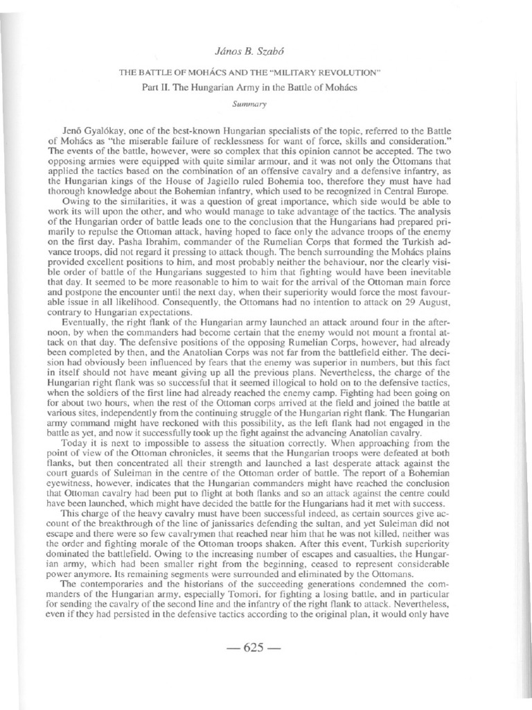 The Battle of Mohacs and The Military Revolution - Part II PDF | PDF ...