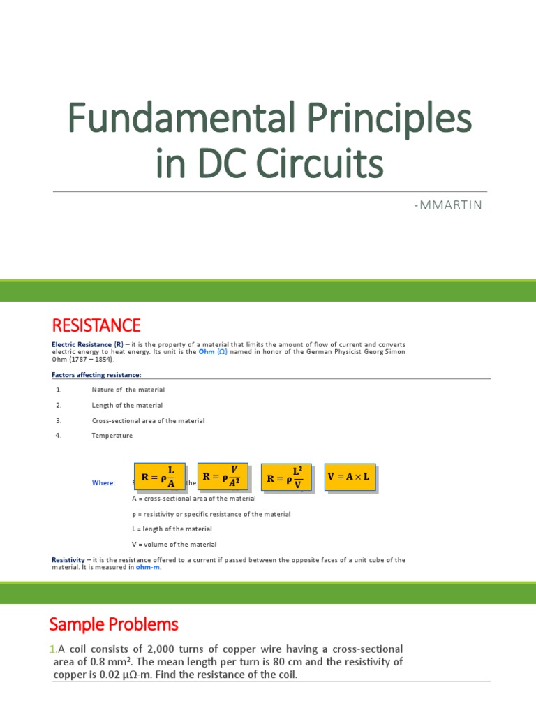 Fundamental Principles in DC Circuits: - Mmartin | PDF | Electrical ...