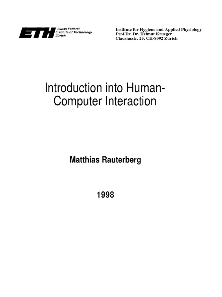 Introduction To HCI PDF | PDF | Usability | Human–Computer Interaction
