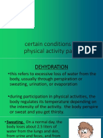 Certain Conditions Related To Physical Activity Participation