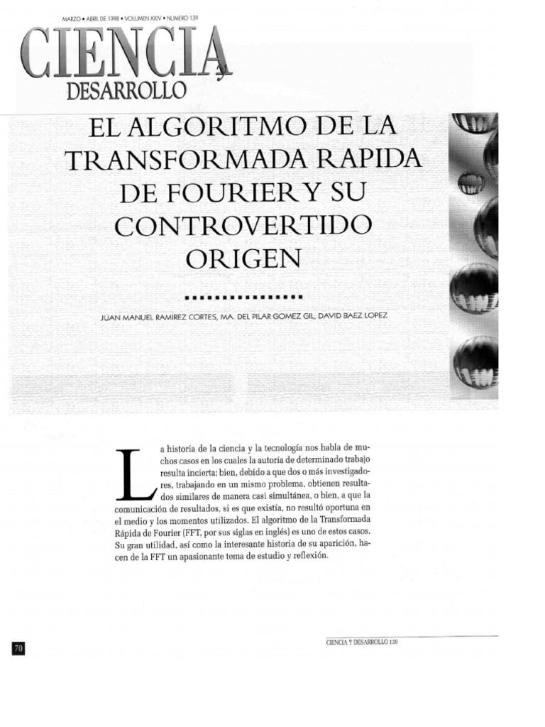 El Algoritmo de La FFT y Su Controvertido 1998 | PDF