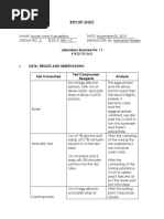 Report Sheet: Laboratory Exercise No. 11 Proteins