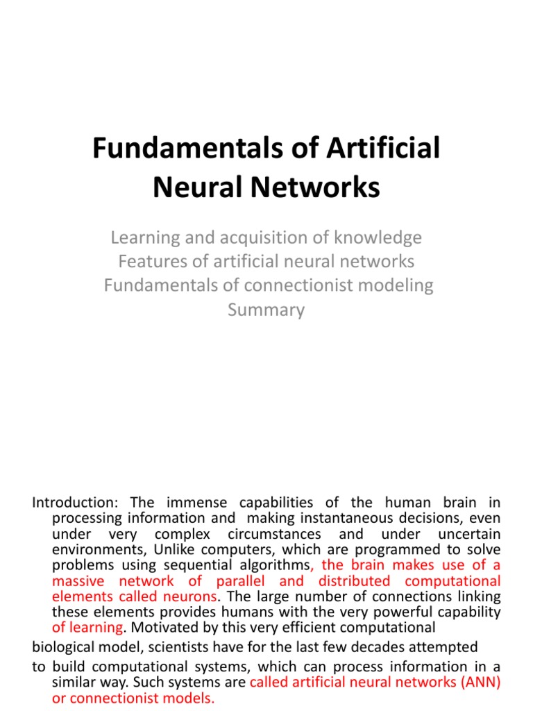 Artificial Neural Networks Overview | PDF | Artificial Neural Network ...