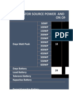 Calculator Source Power and Watt Peak On One Day: V O L T