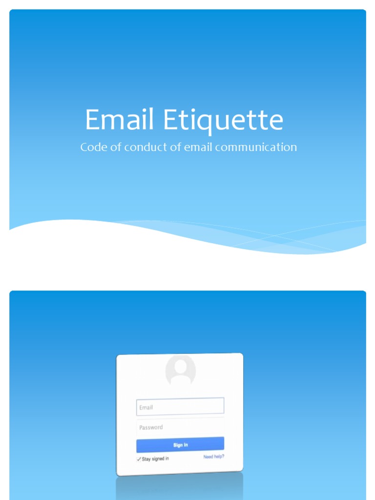Email Etiquette: Code of Conduct of Email Communication | PDF