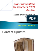 Social Dimensions of Education: Prof. Arthur S. Abulencia