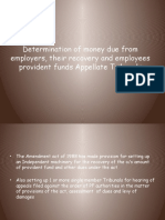 Determination of Money Due From Employers, Their Recovery and Employees Provident Funds Appellate Tribunals