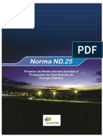 ND25 Projetos de Redes Aéreas Isoladas e Protegidas de Distribuição de Energia Elétrica