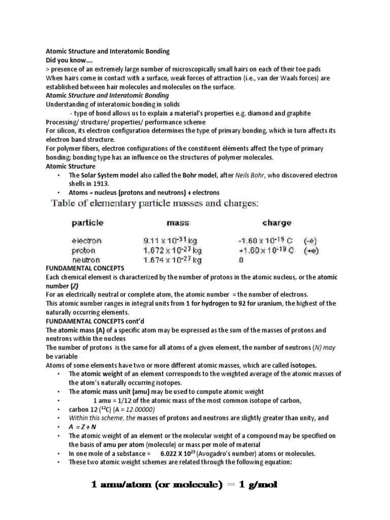 Interatomic Bonding and Atomic Structure | PDF | Chemical Bond | Ion