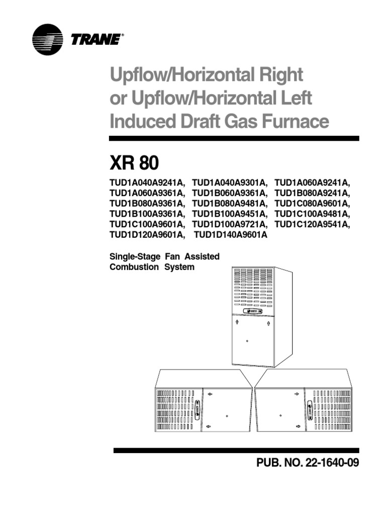 Trane xr80 PDF Furnace Hvac
