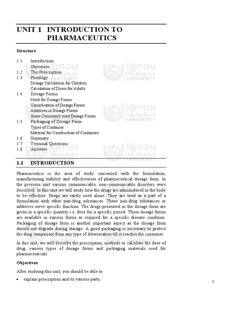 Introduction to Pharmaceutics Overview | PDF | Medical Prescription ...