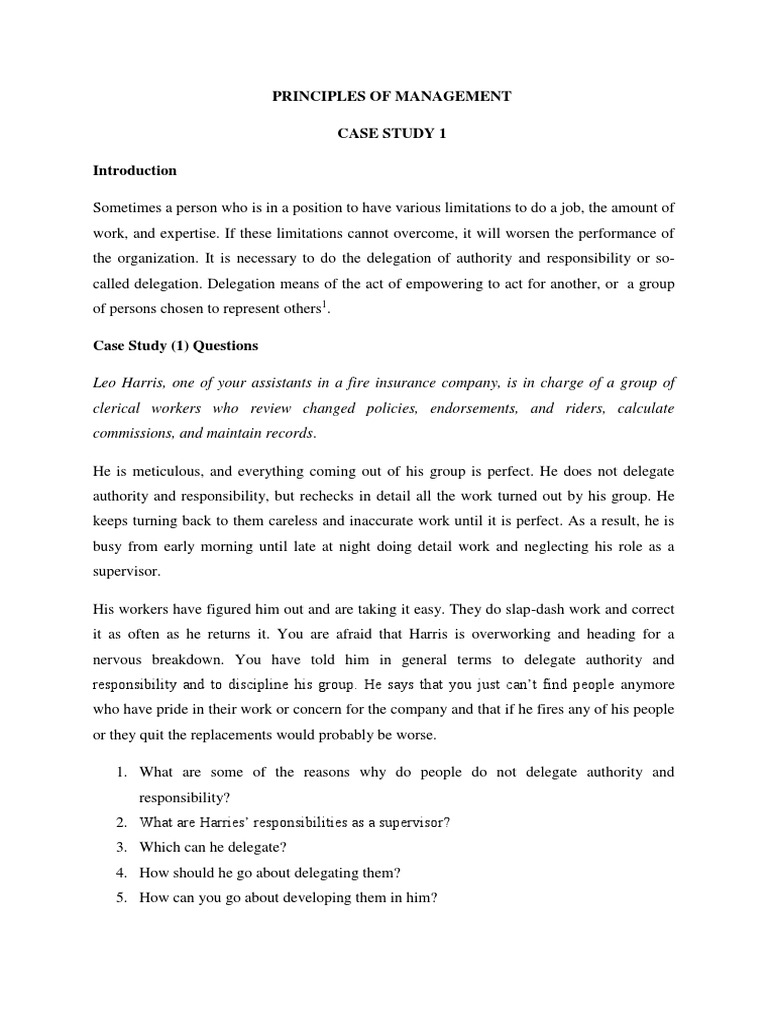 Delegation Challenges in Management Case Study | PDF | Career & Growth