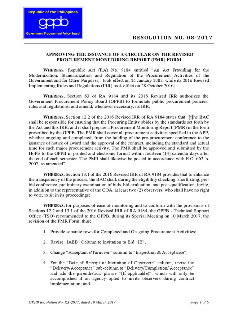 Resolution No. 08-2017 PDF | PDF | Government | Public Sphere