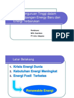 Peran Perguruan Tinggi Dalam Pengembangan Energy Baru Dan Energi Terbarukan