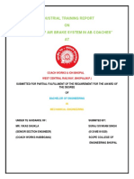 Industrial Training Report ON "Working of Air Brake System in Ab Coaches" AT