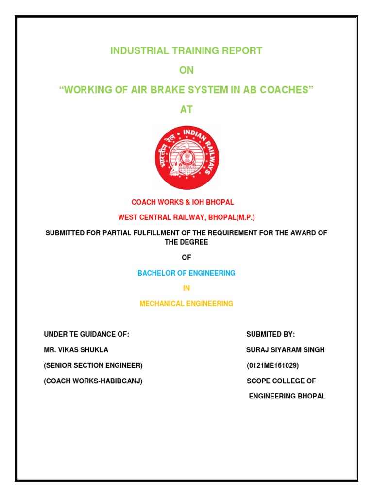 Understanding the Working of Air Brake Systems in Indian Railways' AB Coaches PDF Vehicle