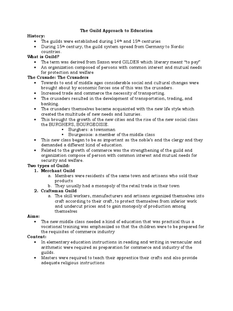 Guild System in Education History | PDF | Guild | Apprenticeship