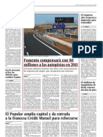 Fomento Compensa Con 80 Mill Autopistas